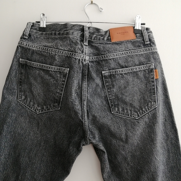 Sandro Slim Straight Leg Jeans Gray Wash Tailored 27" Inseam Size 32 - Picture 8 of 16